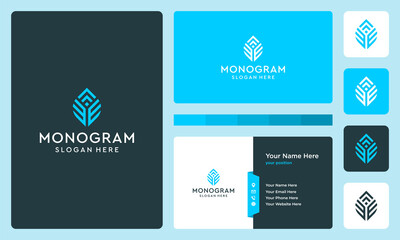 initial and growth letter monogram logo. icons for business, finance, elegance and simple luxury. Premium Vectors.