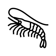 white leg shrimp line icon vector. white leg shrimp sign. isolated contour symbol black illustration