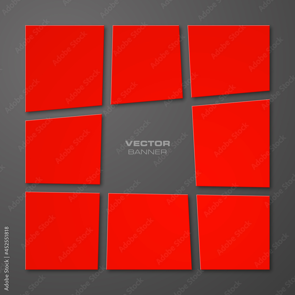 Poster Abstract vector background. Geometric pattern banner. The original form overlapping. The flat image. Advertising Design shape. Vector label tag.