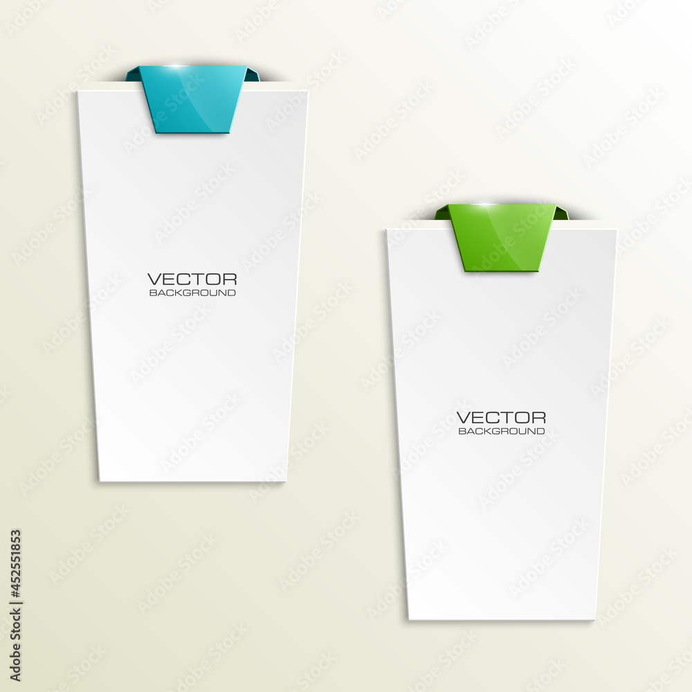 Aufkleber Vector abstract banner. The two original rectangular form. The flat image. Advertising Design shape. Vector label tag.