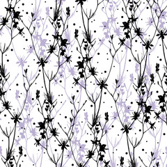 Floral seamless pattern isolated on white background.