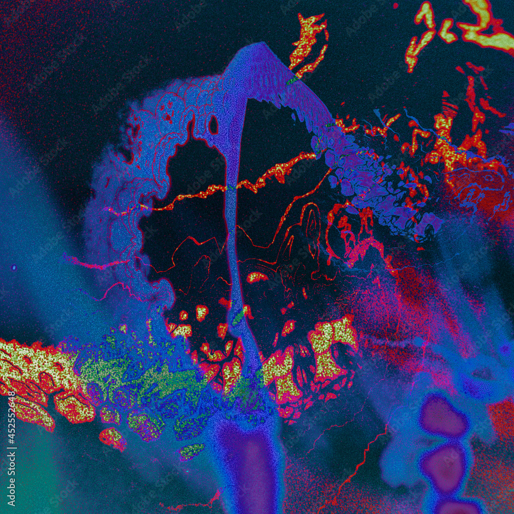 Poster abstract composition similar to the result of computer diagnostics, blurry image, 3d render