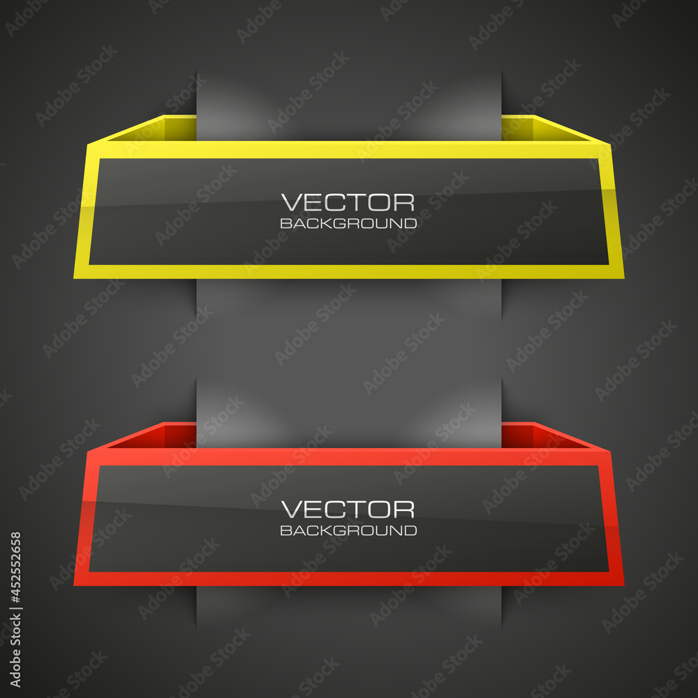 Poster abstract 3d banner set. place for your text shape. rectangle form two advertising banner poster. fla
