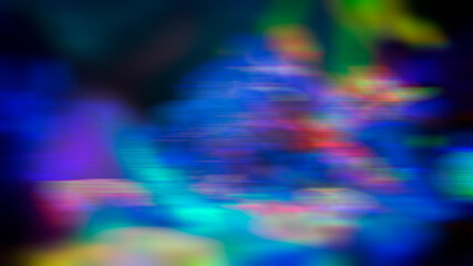 abstract composition of bright neon spots, blurry image, 3d render