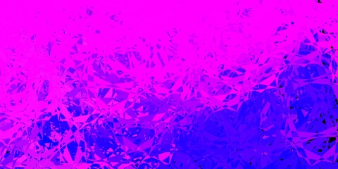 Light pink, blue vector backdrop with triangles, lines.