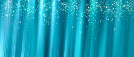Naklejka na ściany i meble abstract background with wave structure in blue shades and glittering lights in bright color nuances - banner with lights and stardust for your own background design - light reflections