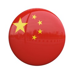 China national flag badge, nationality pin 3d rendering