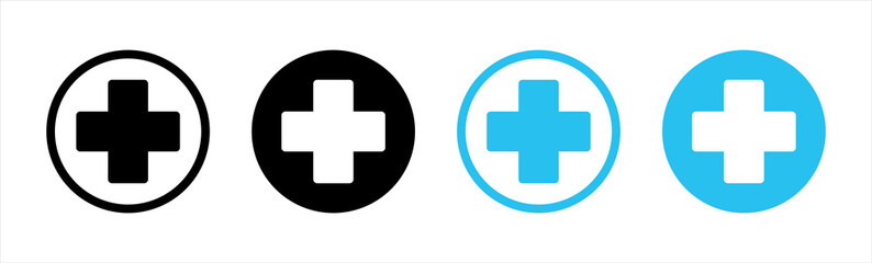 Medical vector symbols. Health care plus vector icons designed in filled style can be used for web, mobile, ui, vector illustration