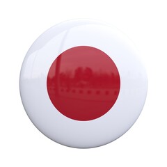 Japan national flag badge, nationality pin 3d rendering