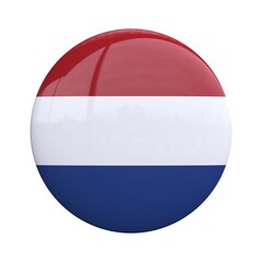 Netherlands national flag badge, nationality pin 3d rendering