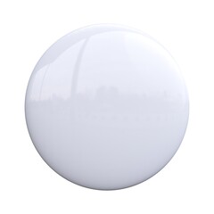 Blank badge with copy space, white glossy pin 3d rendering