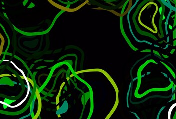 Light Green, Yellow vector backdrop with bent lines.