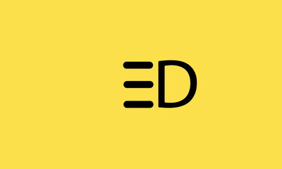 ED vector is a simple vector with unique design and black color with yellow background.