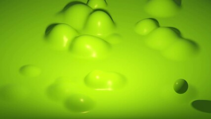 Organic viscous mass is boiling. Green witch's brew is bubbling. 3d animation