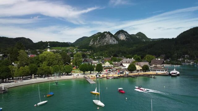 Village of St Gilgen at Lake Wolfgangsee in Austria