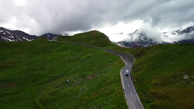 Grossglockner High Alpine Road in Austria - aerial view
