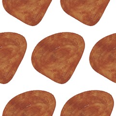 Hand drawing brown watercolor abstract shapes brush strokes seamless pattern background. Use for poster, print, card, postcard, textile, fabric, greeting card, wedding, birthday, celebration