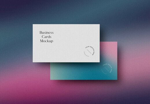 Gradient Background Business Card Mockup