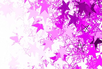 Light Purple vector template with sky stars.