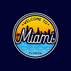 Fototapeta na wymiar Welcome to Miami vector design template. Miami Florida vector and illustration.