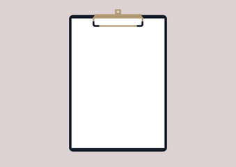 A clipboard template, copy space no text mockup