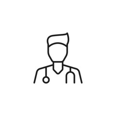 Line icon of faceless veterinarian
