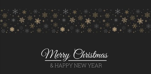 Fototapeta na wymiar Merry Christmas and Happy New Year elegant greeting card with snowflakes, Christmas design for invitation,banner,poster,web, background, wallpaper, mobile. Linear snowflakes holiday design