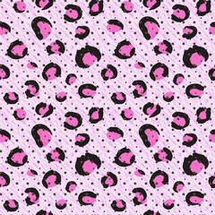 Animal Pattern in pink colors. Seamless. surface design.
