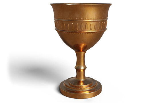 Old chalice isolated on  white background. 3D Render