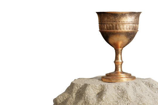 Old chalice isolated on  white background. 3D Render