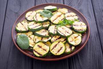 Grilled green zucchini