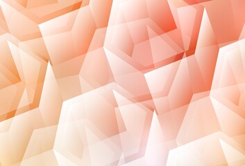 Light Orange vector pattern with colorful hexagons.