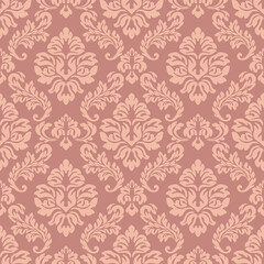 Baroque wallpaper. Seamless vector background ornate art deco decorative leaves. Damascus