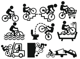 Funny Bike Icon Set - Bike Livestyle
