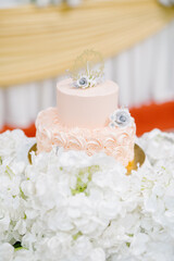 wedding cake with flowers