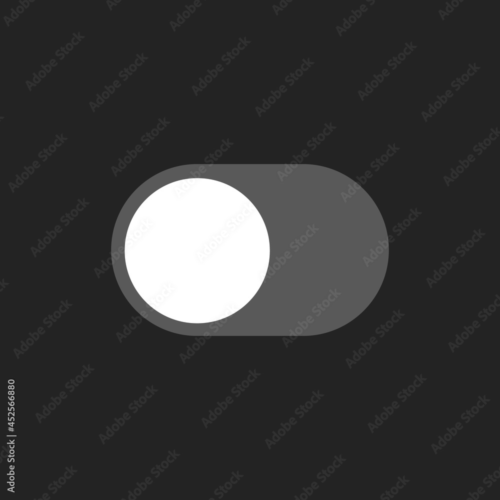 Poster isolated gray witch toggle button, set slider in off. minimalistic icon for ui. vector illustration