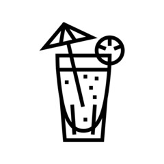 cocktail exotic drink line icon vector. cocktail exotic drink sign. isolated contour symbol black illustration