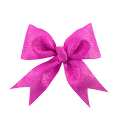 Beautiful pink gift bow, isolated on white