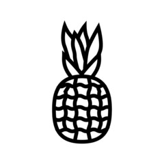 pineapple tropical fruit line icon vector. pineapple tropical fruit sign. isolated contour symbol black illustration