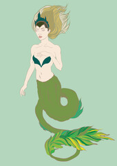 beautiful Naiad. the image of a delightful mermaid. the sea Queen.