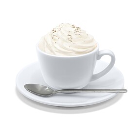 ウインナーコーヒー イラスト リアル シナモン 湯気
