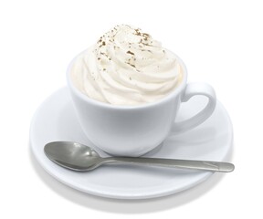 ウインナーコーヒー イラスト リアル シナモン スプーン
