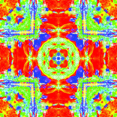 Creative mosaic pattern colored squares. Colored art festival abstract pixel symmetrical background. RGB pattern.  Colorful beautiful tiles. Modern art color pattern ornament decorative illustration.