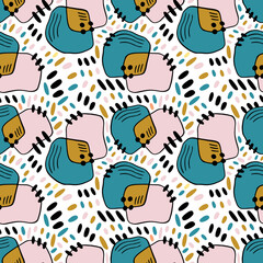 Grunge pattern with colorful blots for textile design and wallpaper texture.