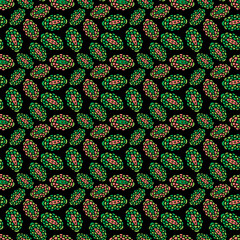 Minimalistic indian pattern with floral ornament for textile design.