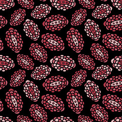 Indian linen design with fashionable seamless pattern in pink and black colors. Can be used for wallpaper, textile, fabric, wrapping gift paper.