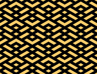 Abstracte geometrische patroon. Een naadloze vectorachtergrond. Goud en zwart ornament. Grafisch modern patroon. Eenvoudig rooster grafisch ontwerp