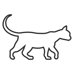 silhouette, walking cat icon. linear illustration. Pet and pet symbol