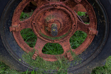 Old tractor wheel