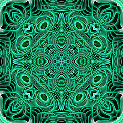 Abstract green kaleidoscopic pattern 